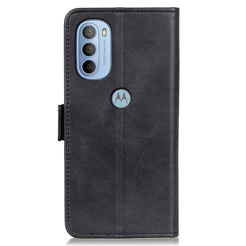 Custodia in pelle Moto G41 / G31 Folio Cover Doppio Lembo