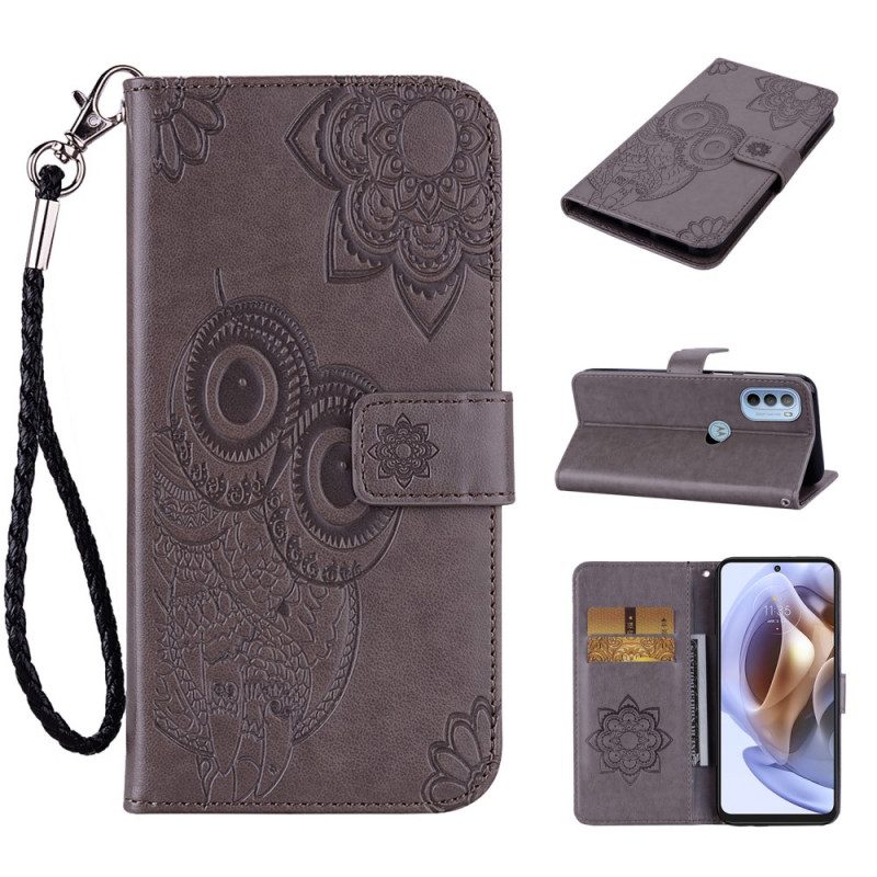 Custodia in pelle Moto G41 / G31 Gufo Mandala