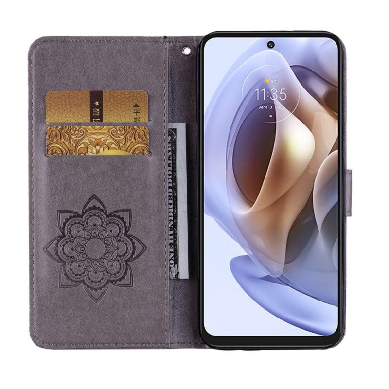 Custodia in pelle Moto G41 / G31 Mandala E Fascino Del Gufo