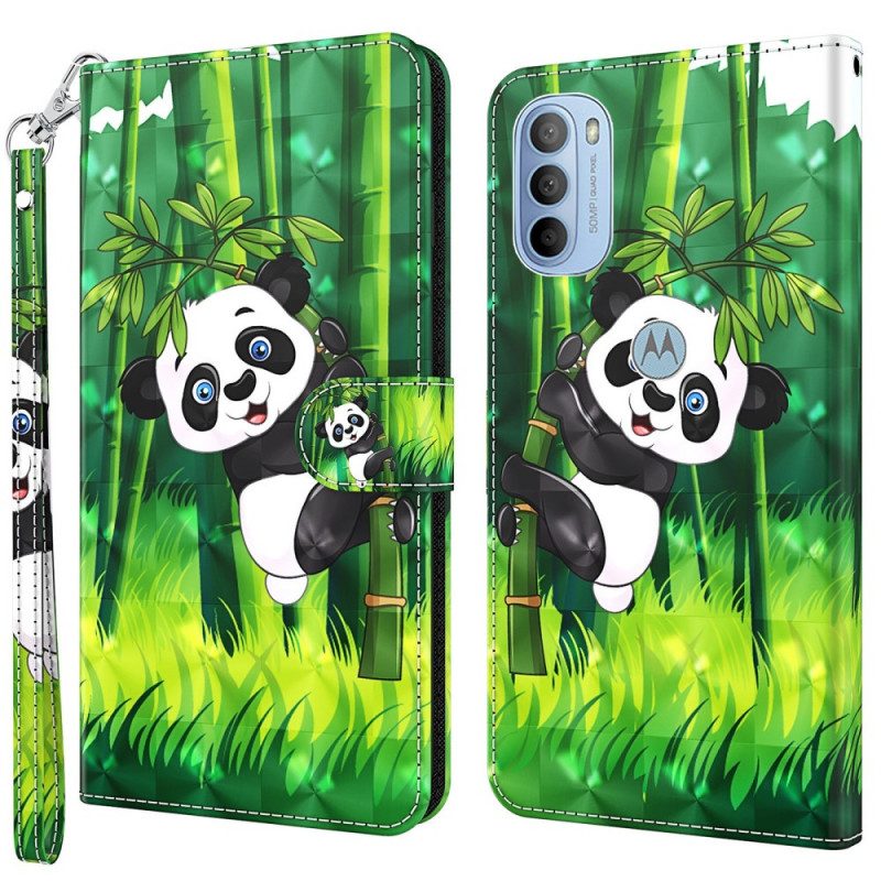 Custodia in pelle Moto G41 / G31 Panda E Bambù