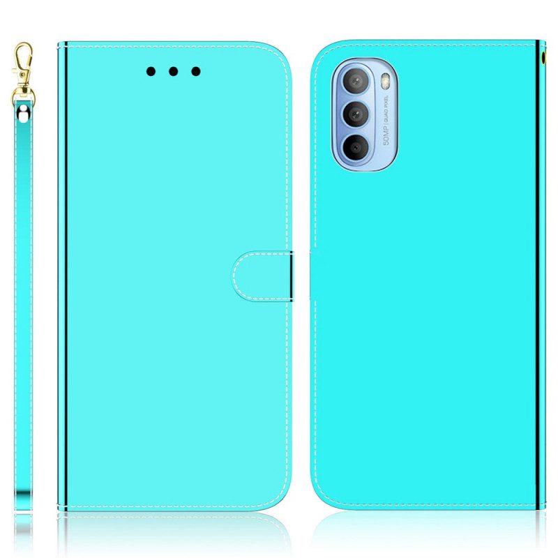 Folio Cover Moto G41 / G31 Copri Specchietto In Ecopelle