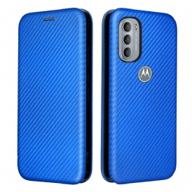 Folio Cover Moto G41 / G31 Custodia in pelle Carbonio Siliconico