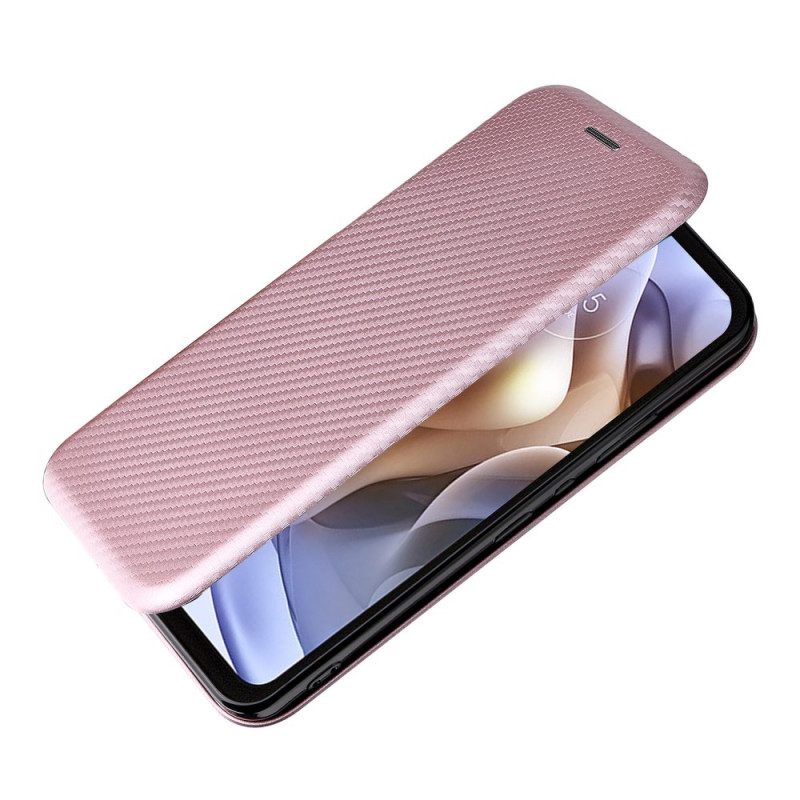 Folio Cover Moto G41 / G31 Custodia in pelle Carbonio Siliconico