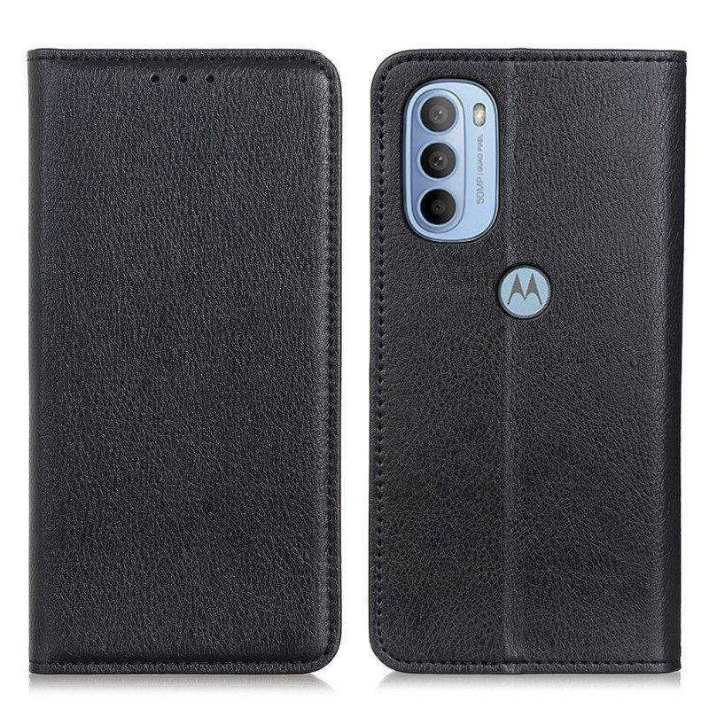 Folio Cover Moto G41 / G31 Custodia in pelle Crosta Di Pelle Opaca