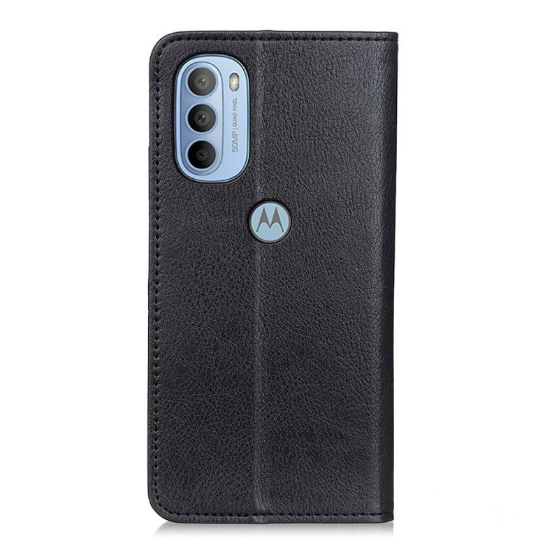 Folio Cover Moto G41 / G31 Custodia in pelle Crosta Di Pelle Opaca