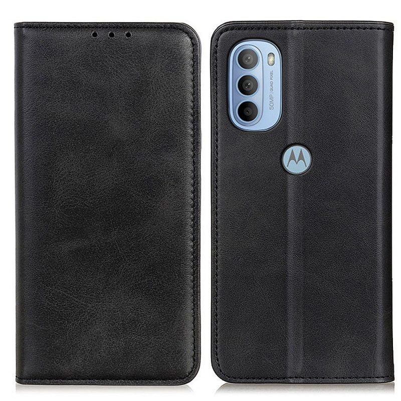 Folio Cover Moto G41 / G31 Custodia in pelle Pelle Crosta Litchi