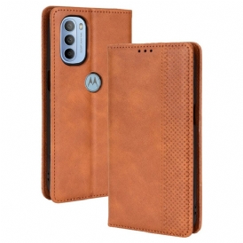 Folio Cover Moto G41 / G31 Custodia in pelle Effetto Pelle Vintage Stilizzato