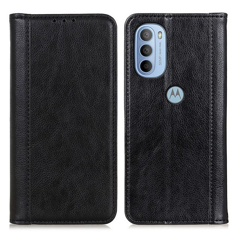 Folio Cover Moto G41 / G31 Custodia in pelle Eleganza Split Litchi Leather