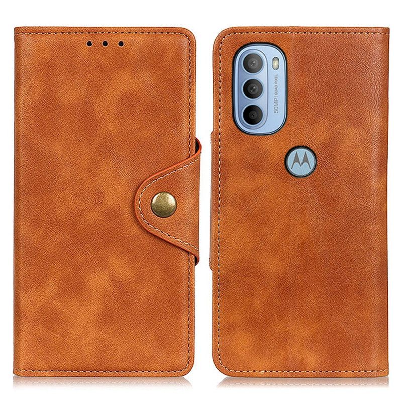 Folio Cover Moto G41 / G31 Ecopelle Vintage E Bottone