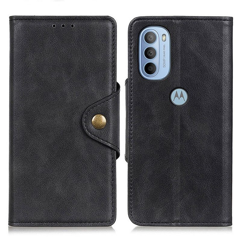 Folio Cover Moto G41 / G31 Ecopelle Vintage E Bottone