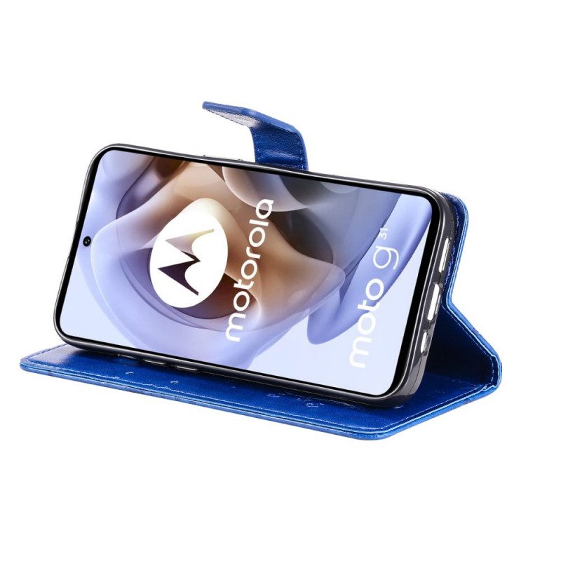 Folio Cover Moto G41 / G31 Farfalle Con Cinturino Gigante