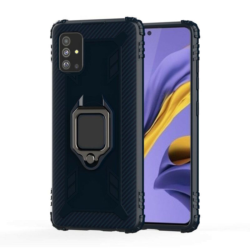 Cover Samsung Galaxy A51 Anello E Fibra Di Carbonio