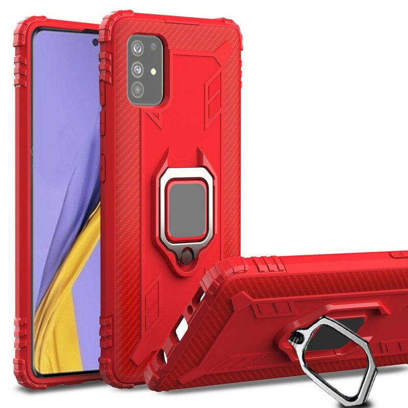 Cover Samsung Galaxy A51 Anello E Fibra Di Carbonio