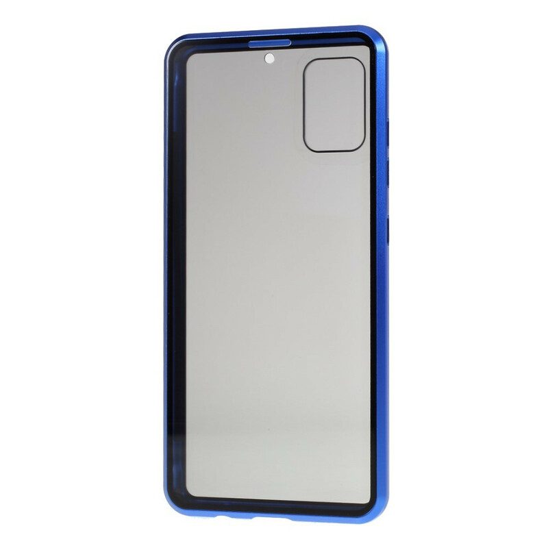 Cover Samsung Galaxy A51 Bordi In Metallo E Vetro Temperato