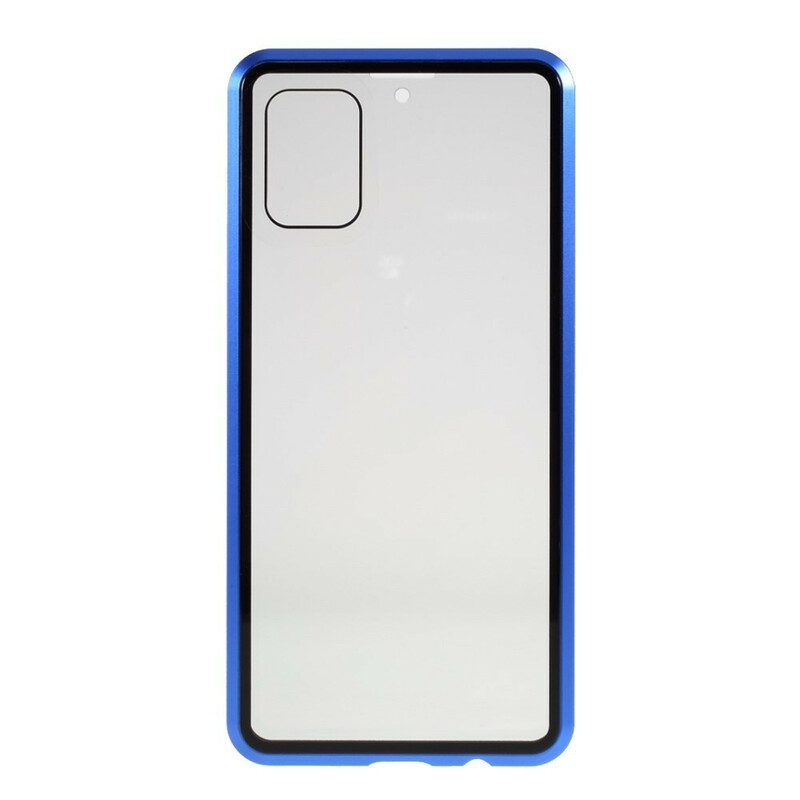 Cover Samsung Galaxy A51 Bordi In Metallo E Vetro Temperato