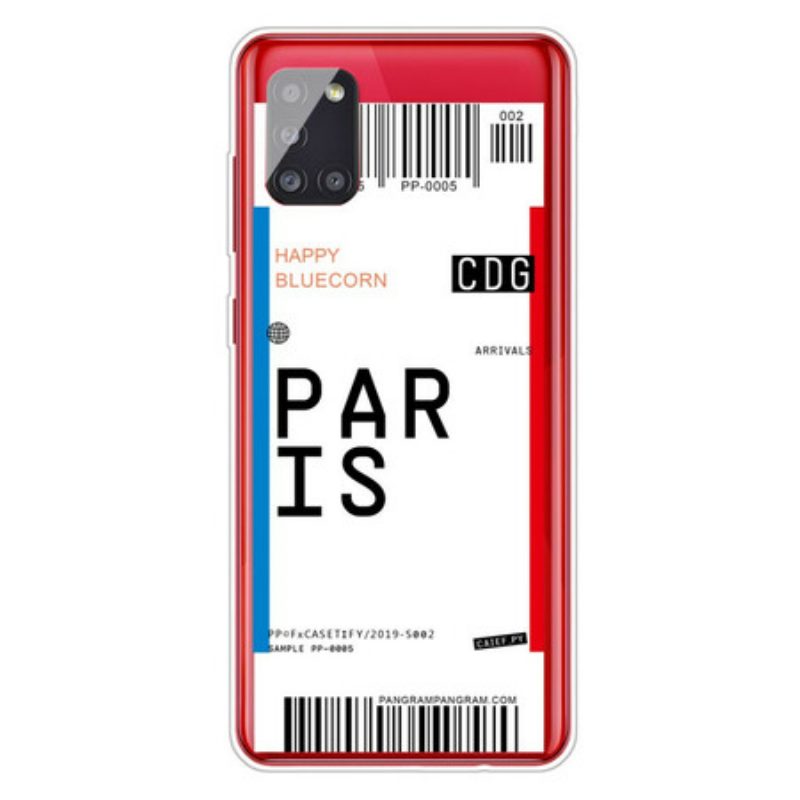 Cover Samsung Galaxy A51 Carta D'imbarco Per Parigi