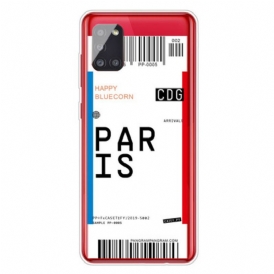 Cover Samsung Galaxy A51 Carta D'imbarco Per Parigi