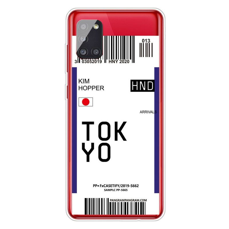 Cover Samsung Galaxy A51 Carta D'imbarco Per Tokyo