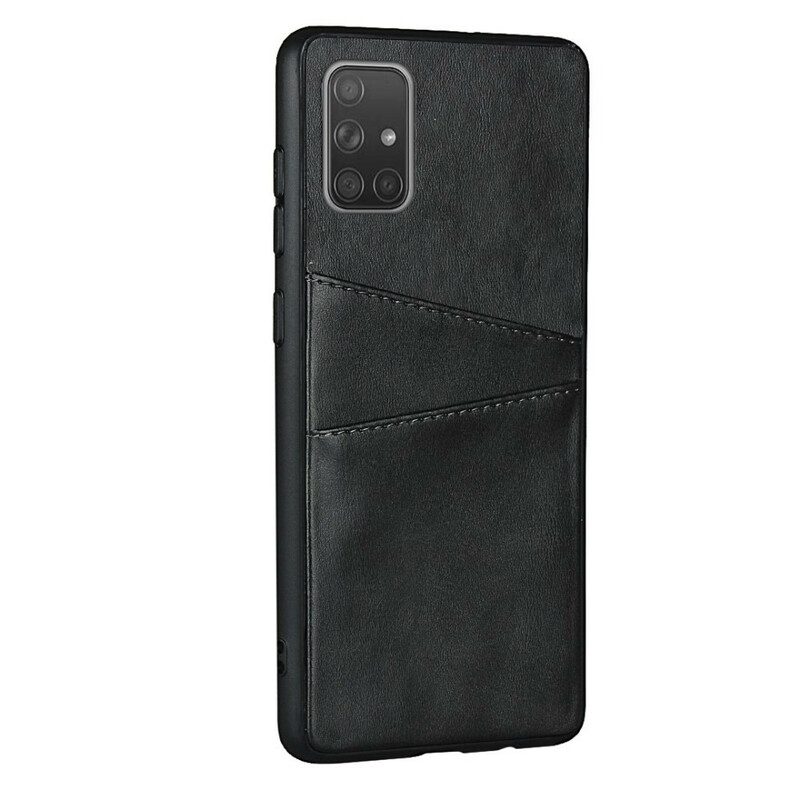 Cover Samsung Galaxy A51 Portacarte Doppio Con Trama In Pelle