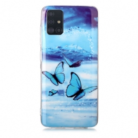 Cover Samsung Galaxy A51 Serie Di Farfalle Fluorescenti