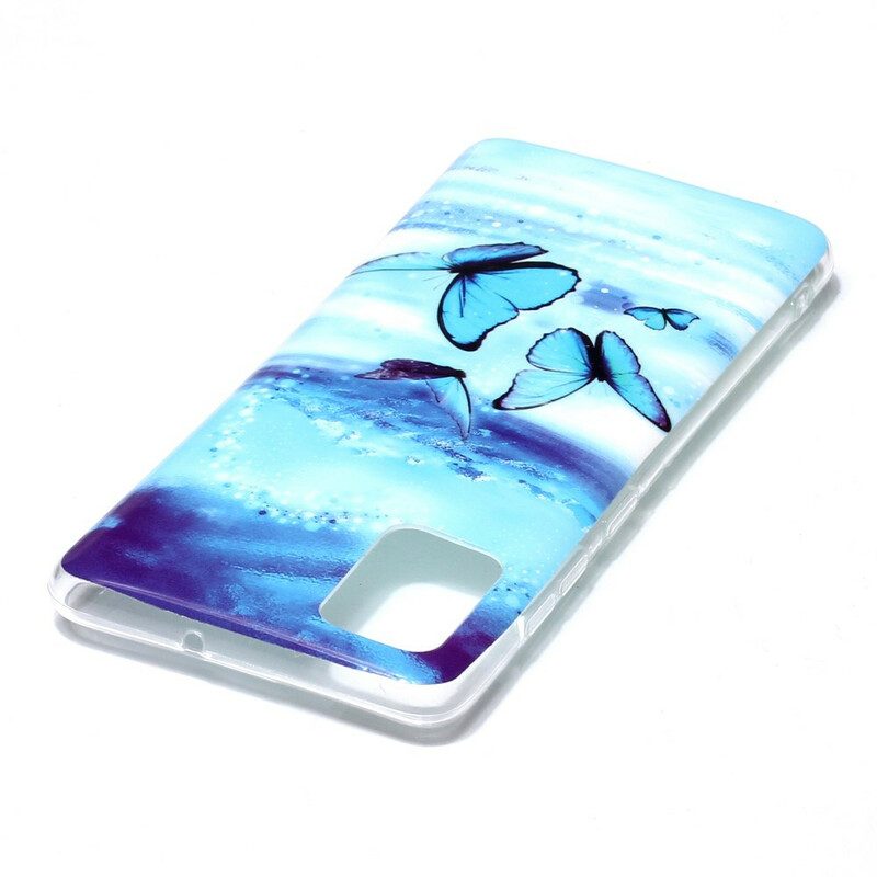 Cover Samsung Galaxy A51 Serie Di Farfalle Fluorescenti