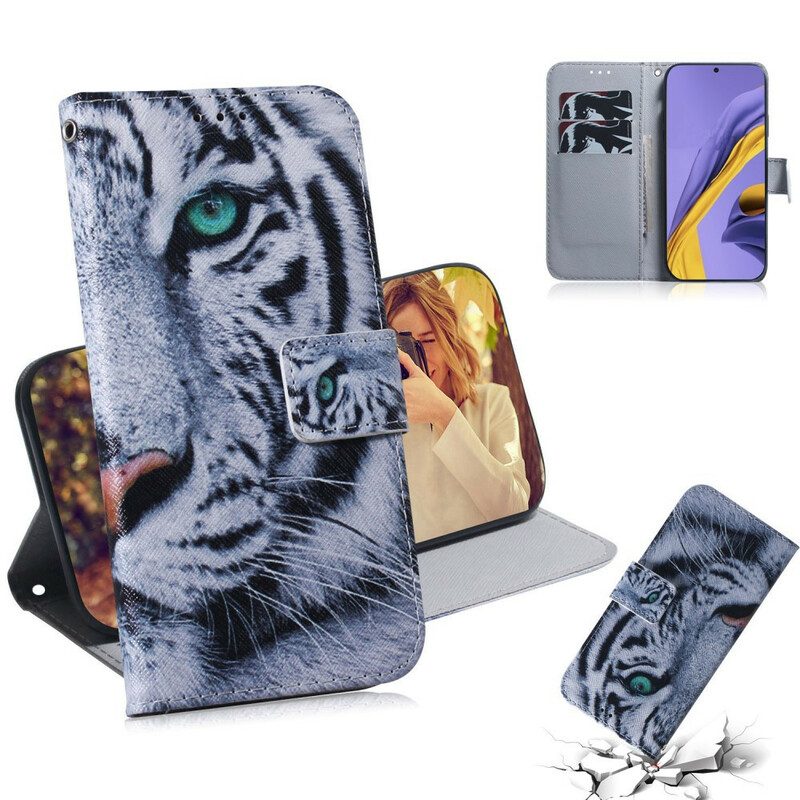 Custodia A Portafoglio Samsung Galaxy A51 Faccia Da Tigre