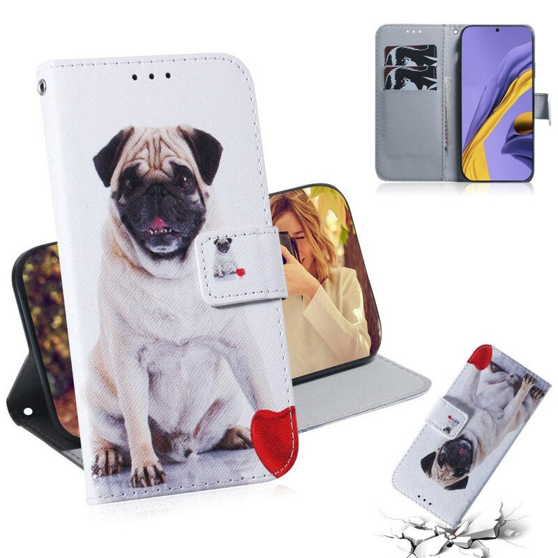 Custodia in pelle Samsung Galaxy A51 Cane Carlino