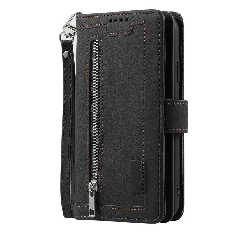 Custodia in pelle Samsung Galaxy A51 Contorni Rinforzati Tasca Con Zip