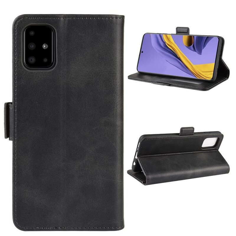 Custodia in pelle Samsung Galaxy A51 Folio Cover Doppio Lembo