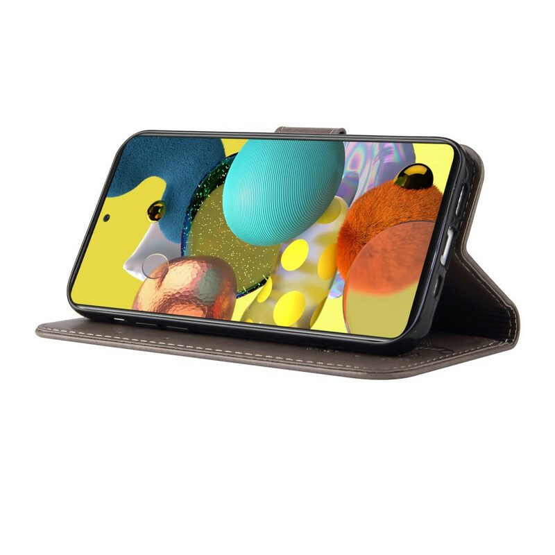 Folio Cover Samsung Galaxy A51 Albero E Gatto Con Perlina Sul Cordino