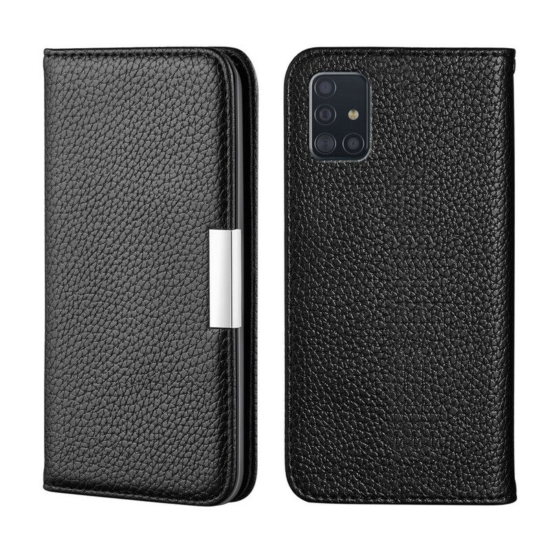 Folio Cover Samsung Galaxy A51 Custodia in pelle Ecopelle Litchi Ultra Chic