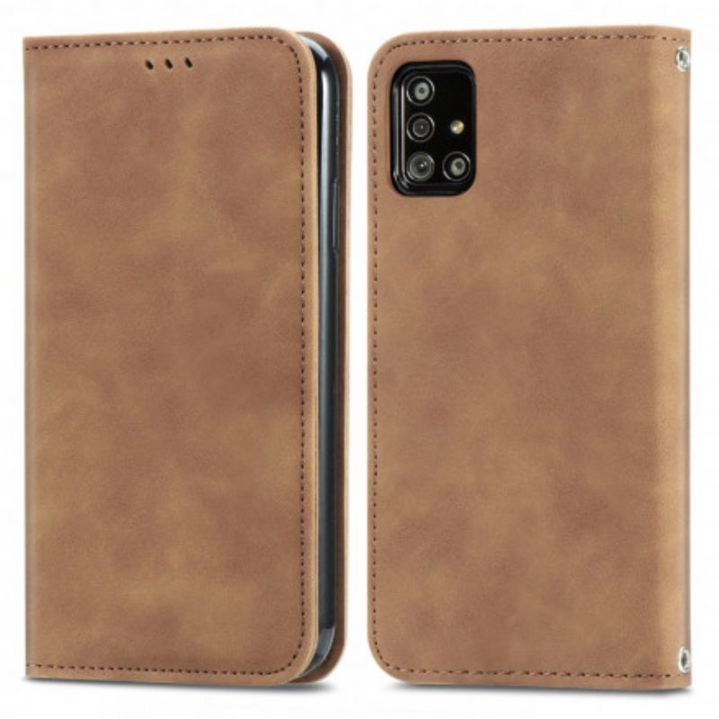 Folio Cover Samsung Galaxy A51 Custodia in pelle Ecopelle Vintage