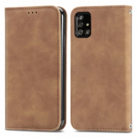 Folio Cover Samsung Galaxy A51 Custodia in pelle Ecopelle Vintage