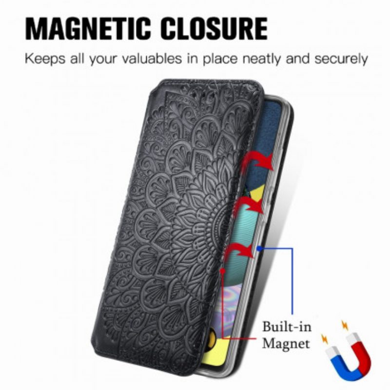 Folio Cover Samsung Galaxy A51 Custodia in pelle Mandala