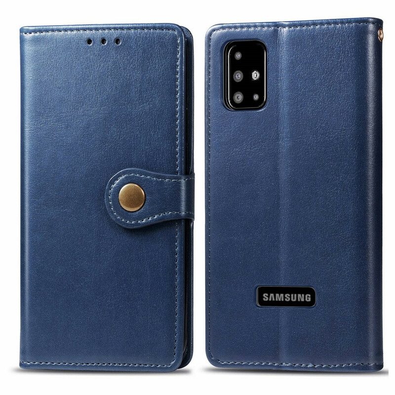 Folio Cover Samsung Galaxy A51 Ecopelle E Chiusura Vintage