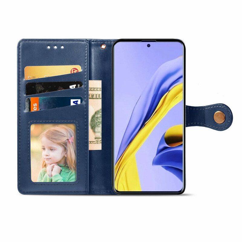 Folio Cover Samsung Galaxy A51 Ecopelle E Chiusura Vintage