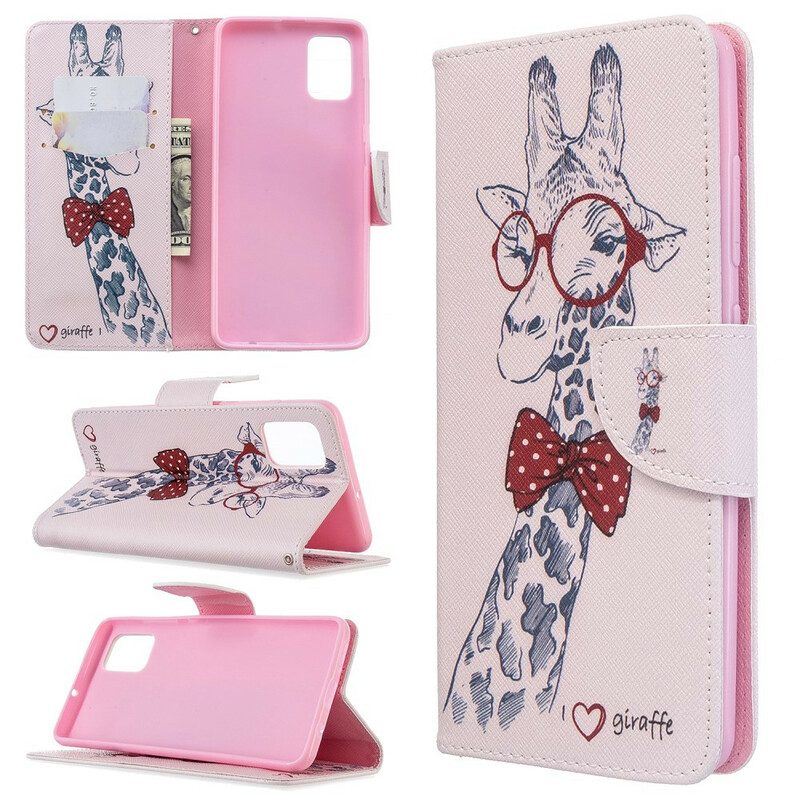 Folio Cover Samsung Galaxy A51 Giraffa Intelligente