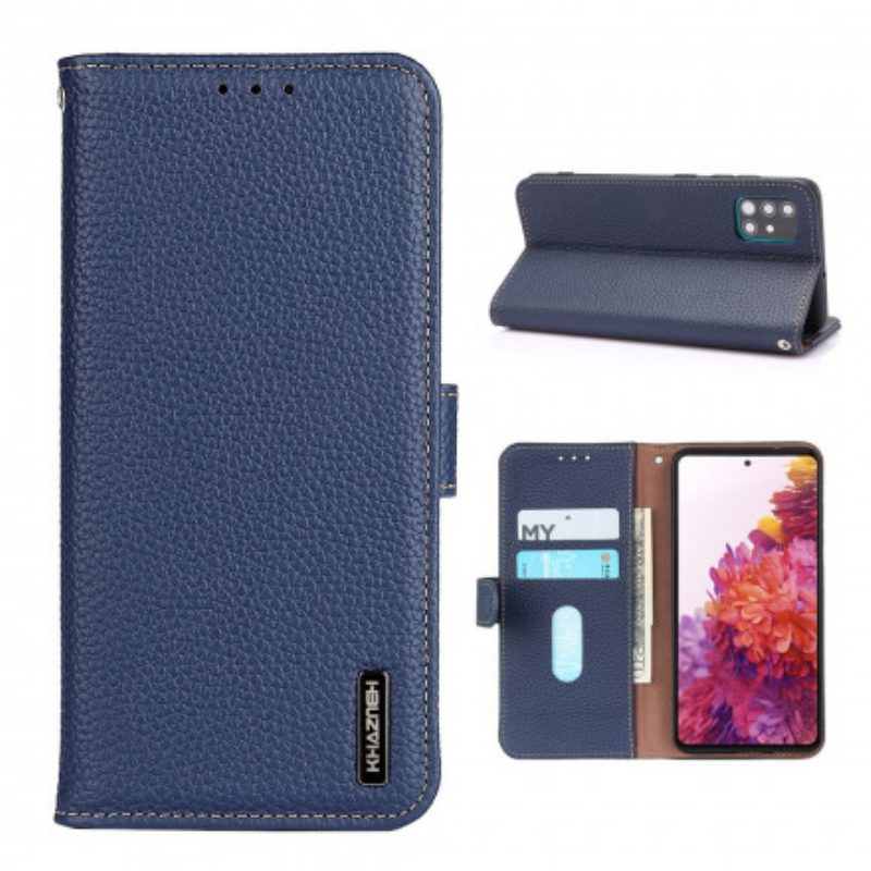 Folio Cover Samsung Galaxy A51 Khazneh Pelle Di Litchi