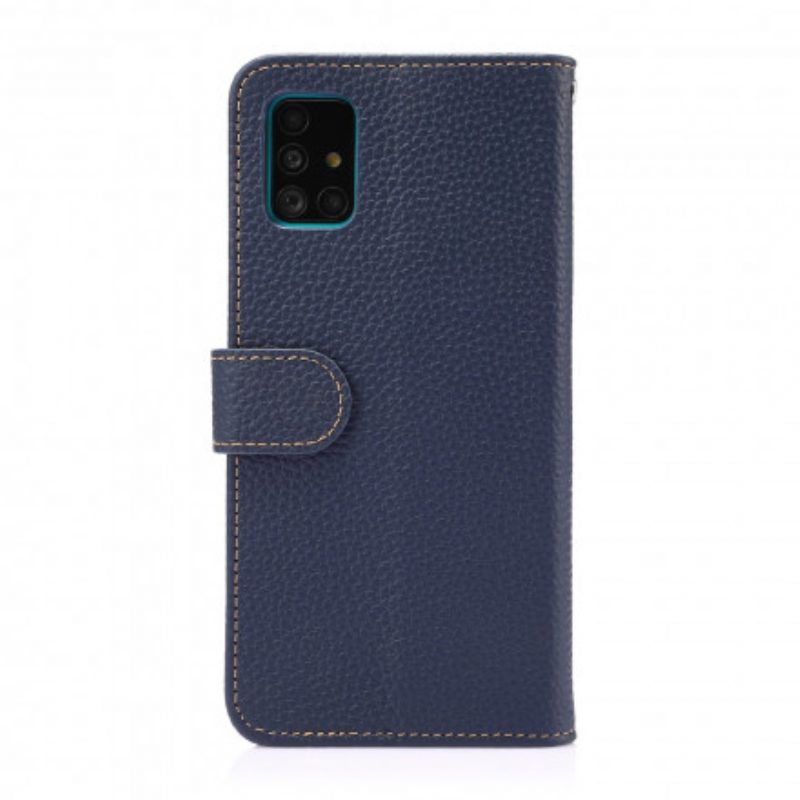 Folio Cover Samsung Galaxy A51 Khazneh Pelle Di Litchi