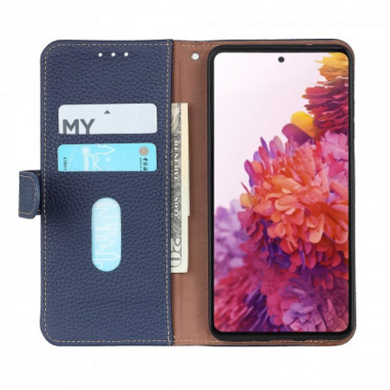 Folio Cover Samsung Galaxy A51 Khazneh Pelle Di Litchi