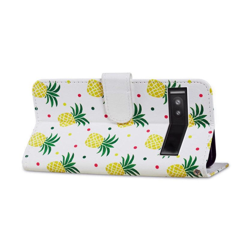 Custodia in pelle Google Pixel 7A Ananas Strappy