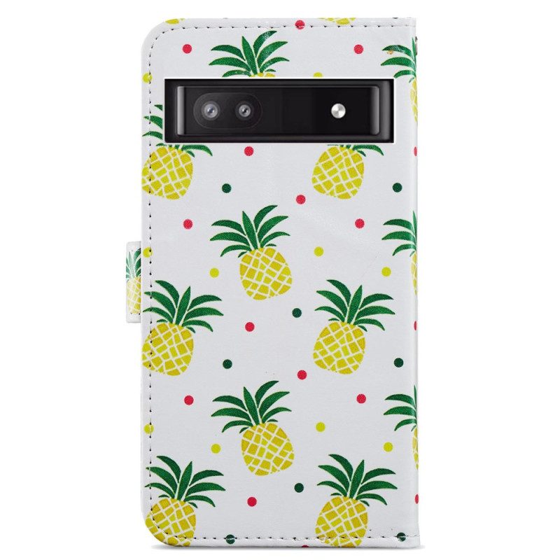 Custodia in pelle Google Pixel 7A Ananas Strappy