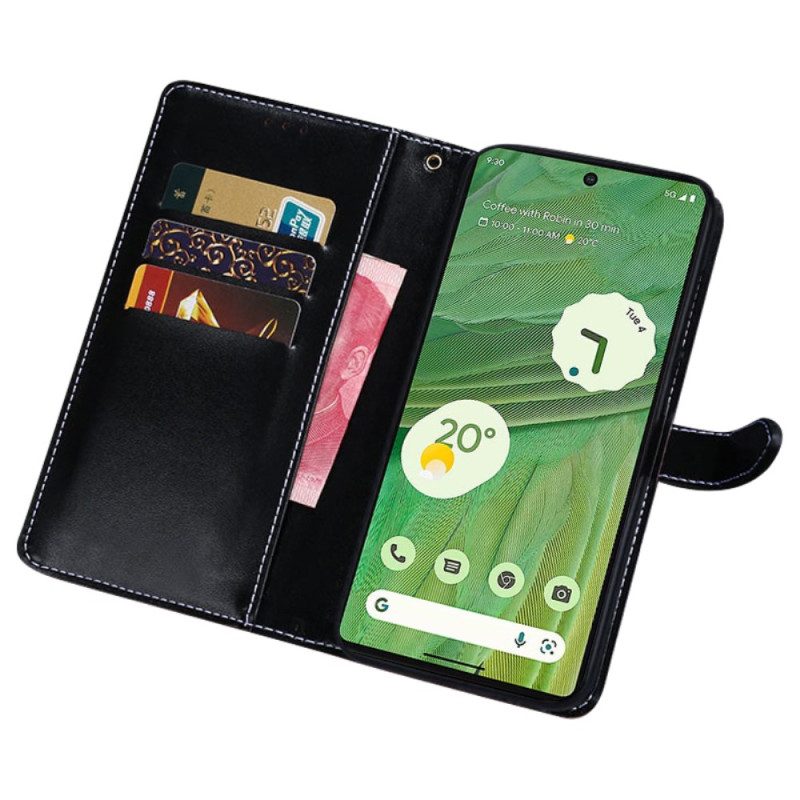 Custodia in pelle Google Pixel 7A Idewei Coccodrillo