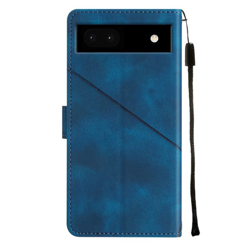 Custodia in pelle Google Pixel 7A Strappy Stile Anni '70