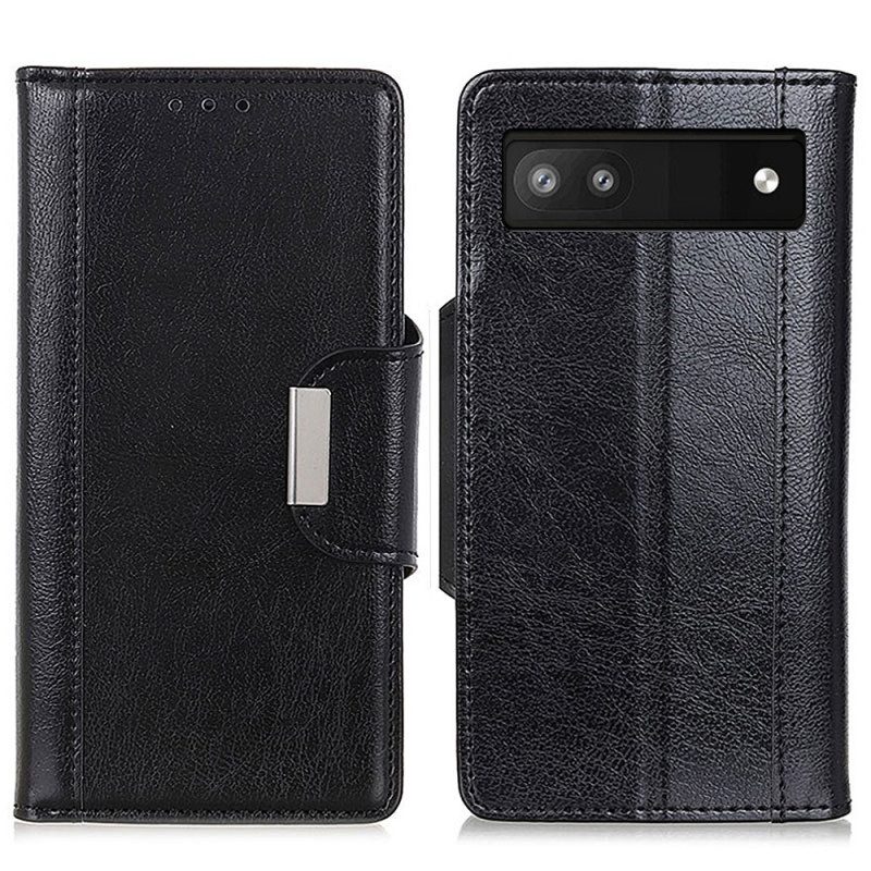 Folio Cover Google Pixel 7A Chiusura Elegance In Ecopelle