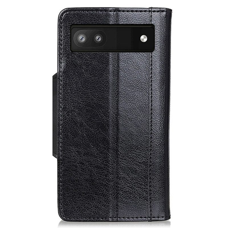 Folio Cover Google Pixel 7A Chiusura Elegance In Ecopelle