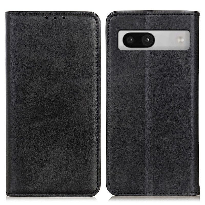 Folio Cover Google Pixel 7A Custodia in pelle Crosta Di Cuoio Classica