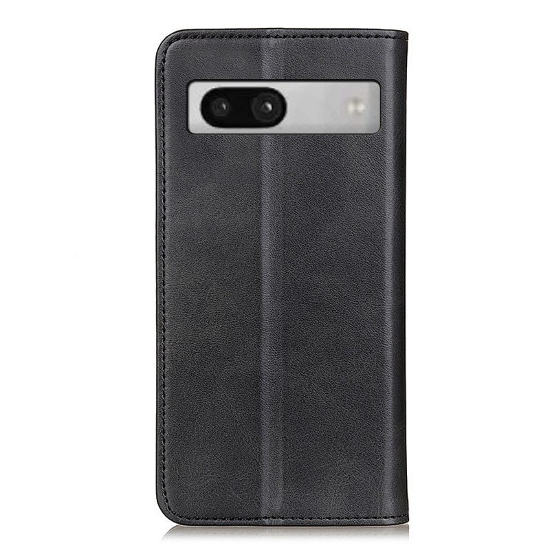 Folio Cover Google Pixel 7A Custodia in pelle Crosta Di Cuoio Classica