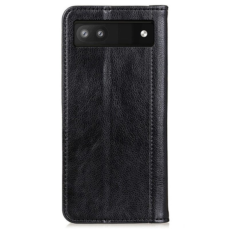 Folio Cover Google Pixel 7A Custodia in pelle Elegante Pelle Crosta