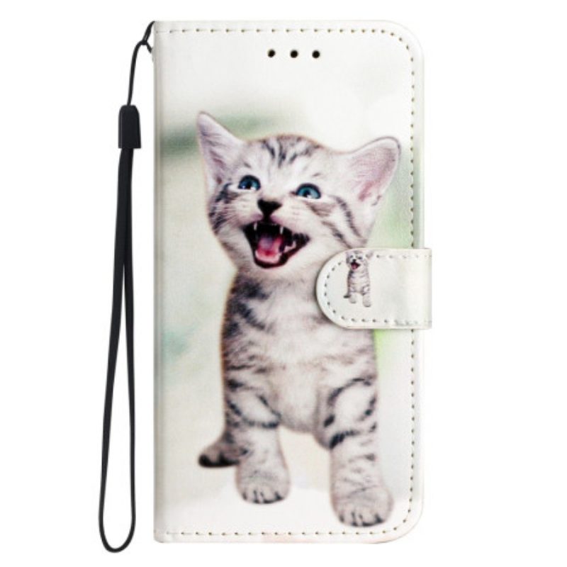 Folio Cover Google Pixel 7A Piccolo Gattino Con Cinturino